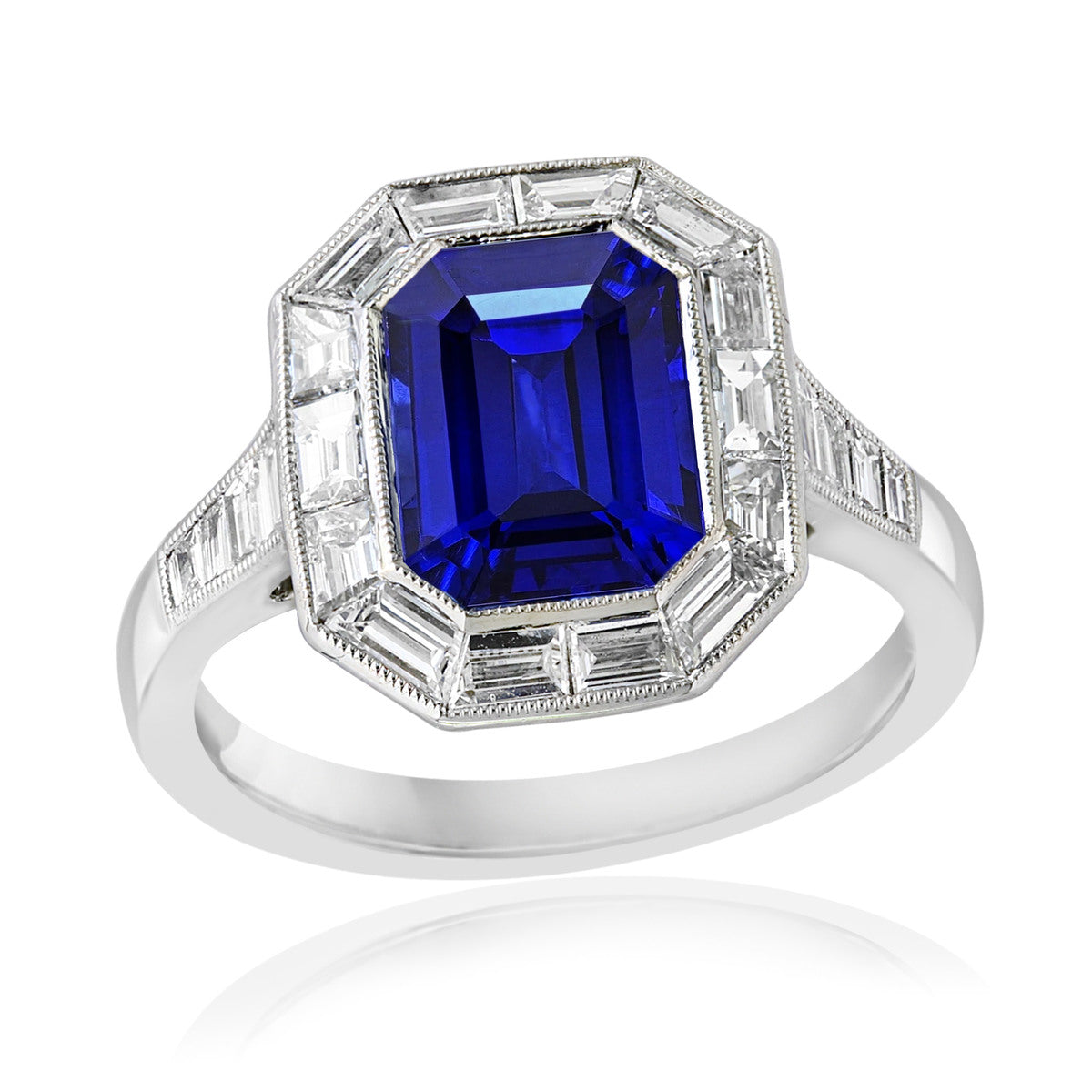 Brown & Co. Platinum Sapphire & Diamond Ring