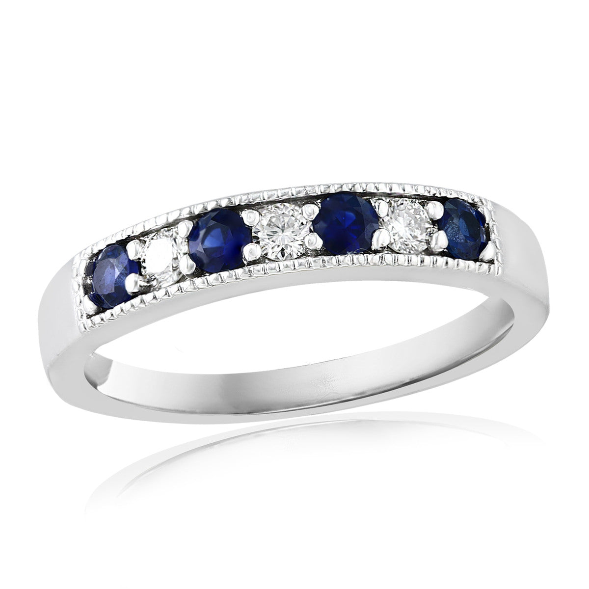 Brown & Co. 18k White Gold Diamond & Colored Gemstone Band