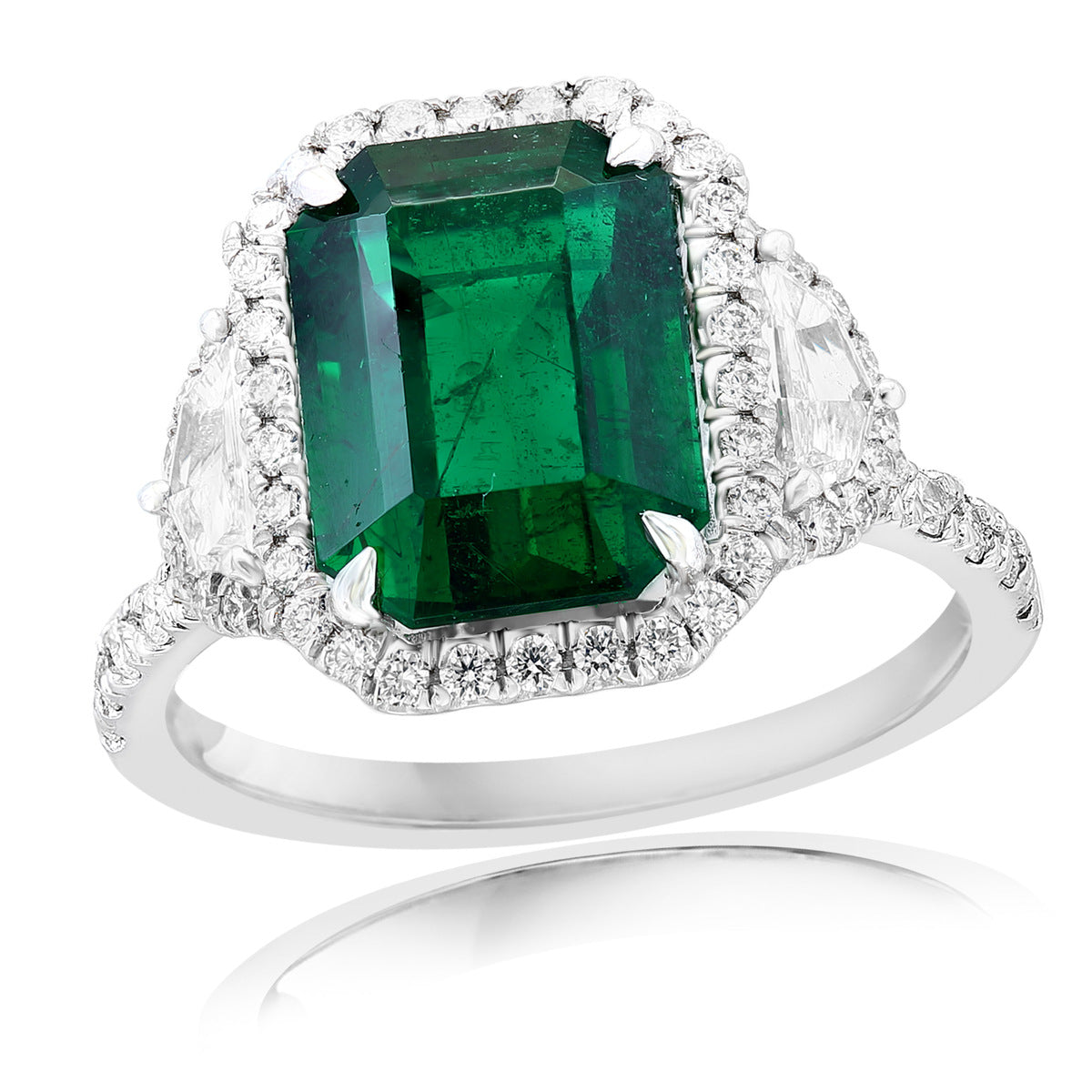 Brown & Co. Platinum Emerald & Diamond Ring