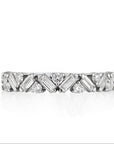 18k White Gold 0.78ctw Interlocking Baguette & Round Diamond Band