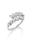 Henri Daussi 18k White Gold Diamond Bypass Ring