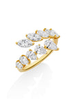 Henri Daussi 18k Yellow Gold Diamond Bypass Ring