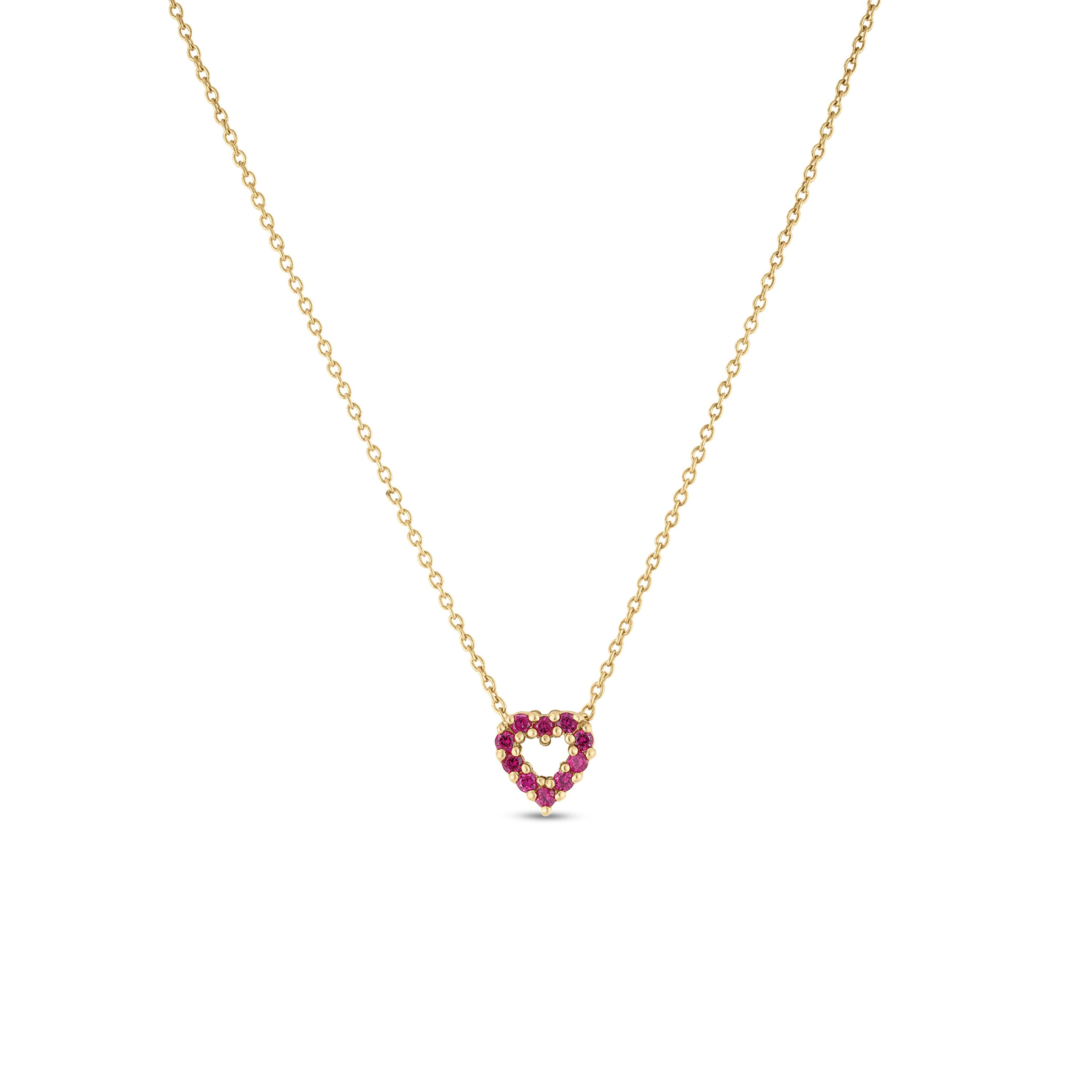 Roberto Coin 18k Yellow Gold Hearts Colored Gemstone & Diamond Necklace