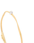 18k Yellow Gold Twisted Coil Bangle with One Diamond Station