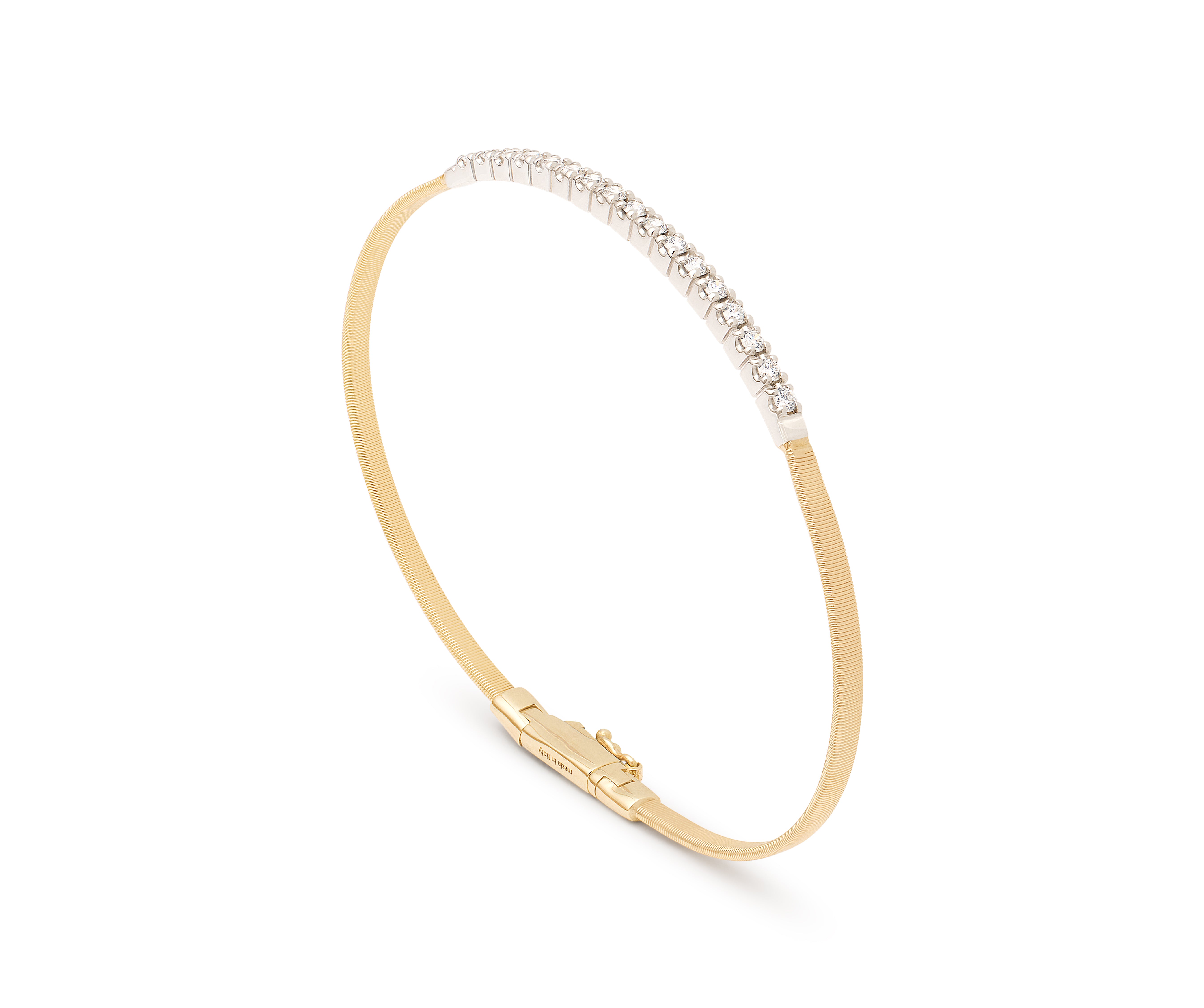 Marco Bicego 18k Yellow Gold And Diamond Masai Bangle