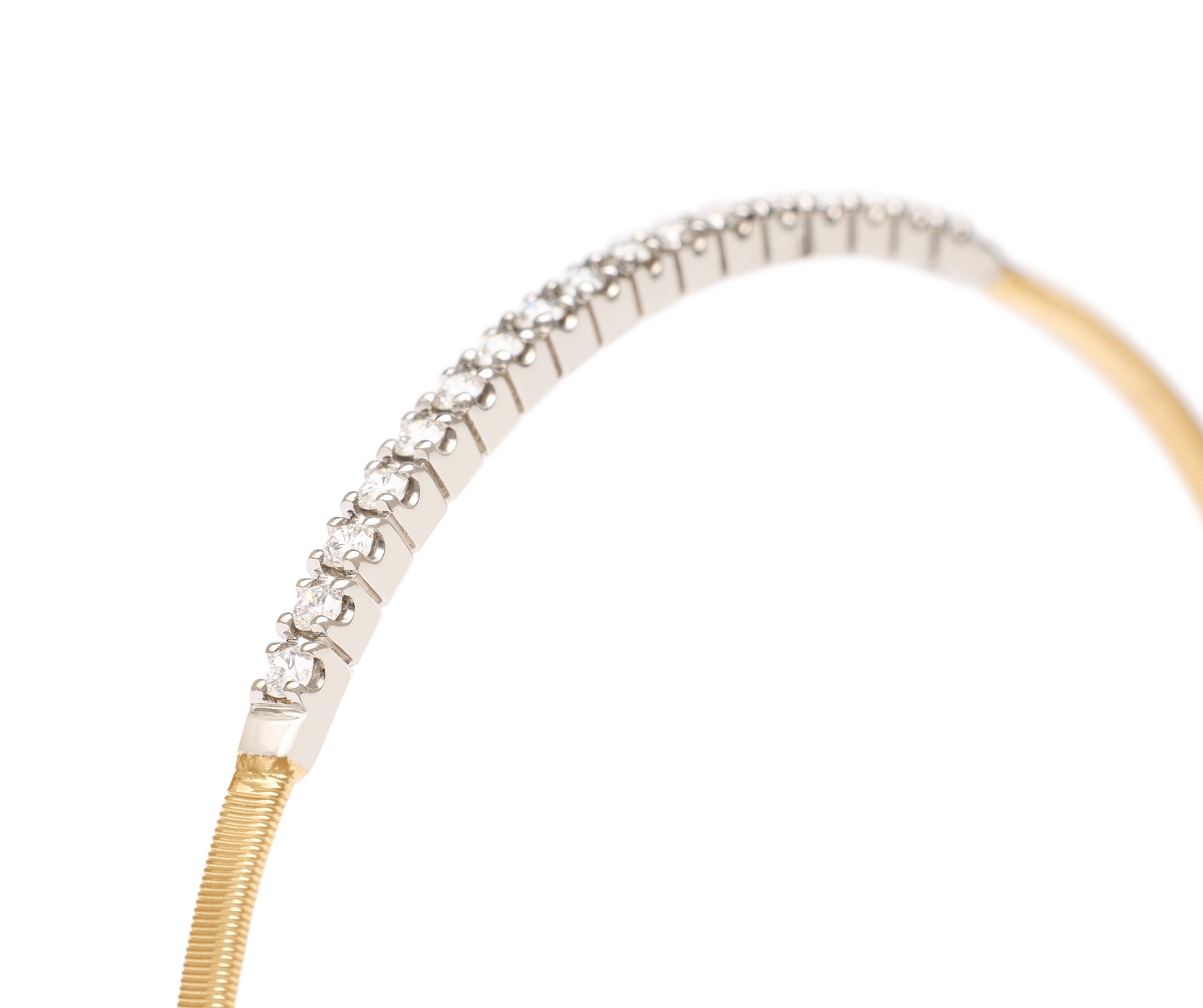 Marco Bicego 18k Yellow Gold And Diamond Masai Bangle