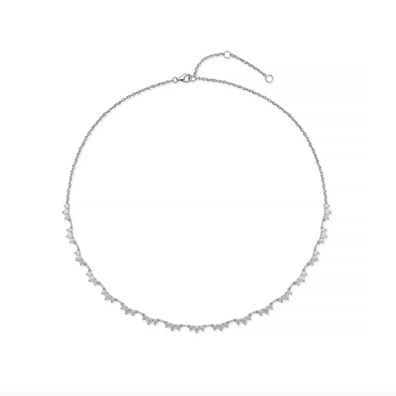 Memoire 18k White Gold Trinity Diamond Necklace