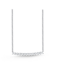 Memoire 18k White Gold Bar Diamond Necklace