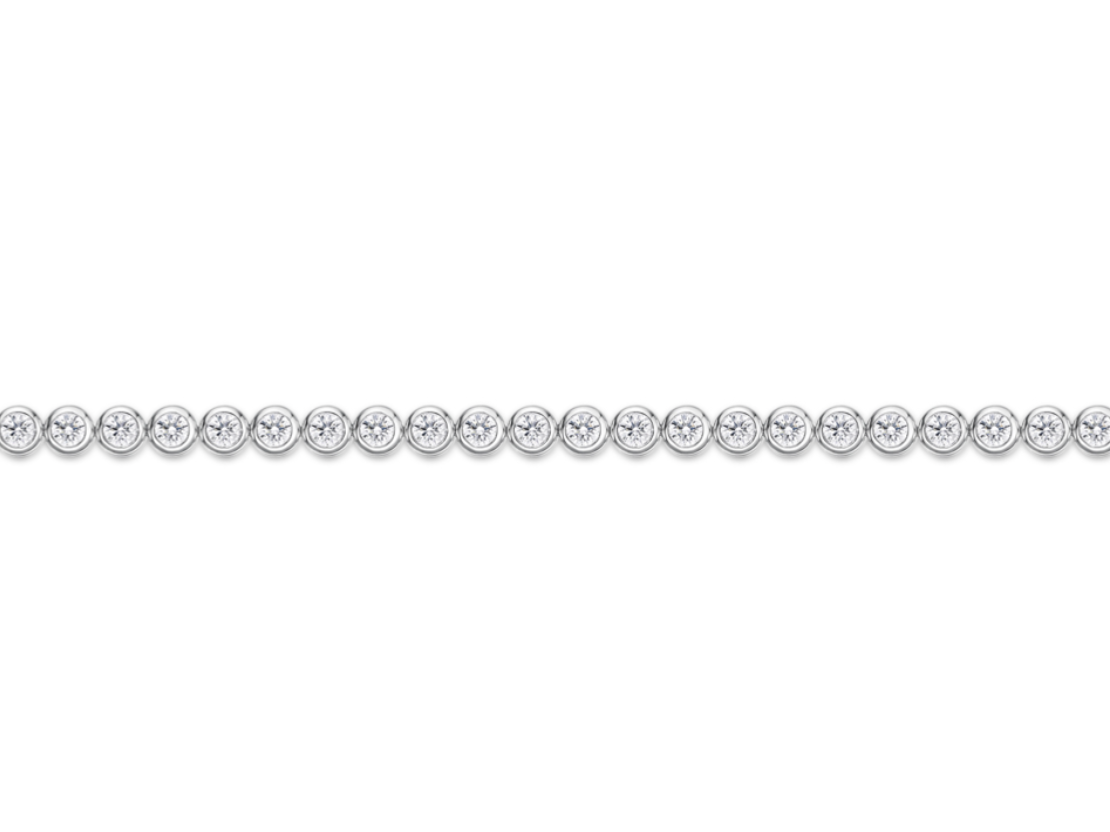 Memoire 18k White Gold Bezel Tennis Bracelet