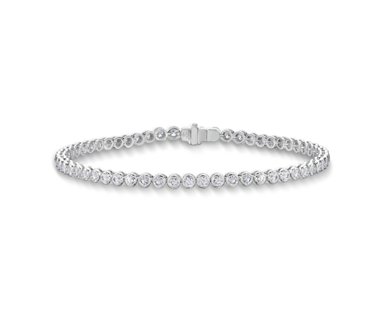 Memoire 18k White Gold Small Bezel Diamond Bracelet