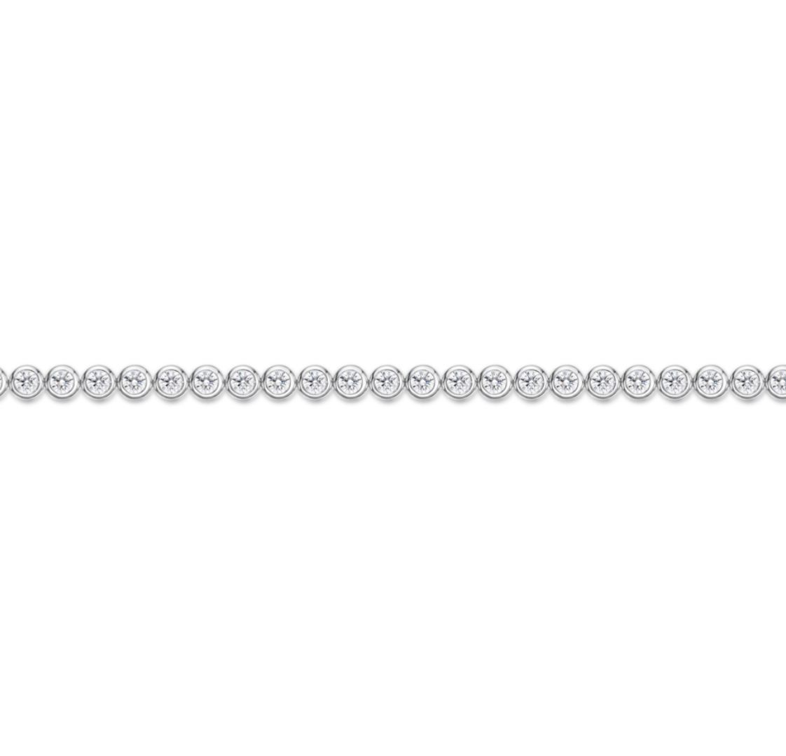 Memoire 18k White Gold Small Bezel Diamond Bracelet