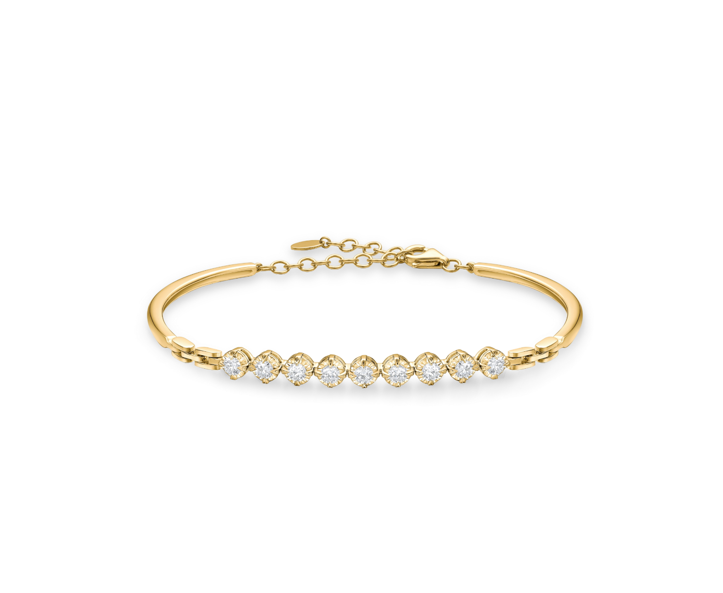 Memoire 18k Yellow Gold Diamond Bangle