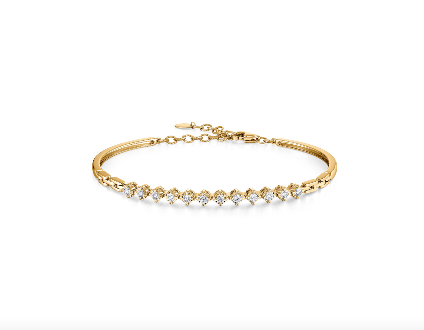 Memoire 18k Yellow Gold Diamond Bangle