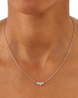 Memoire 18k White Gold And Diamond Trinity Necklace