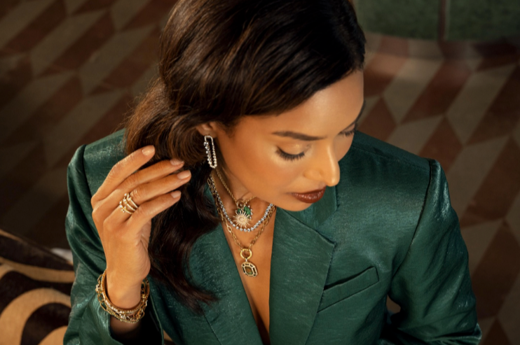 Brown & Co. 18k Yellow Gold Diamond Loop Chain Earrings