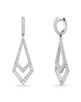 Memoire 18k White Gold Kite Diamond Drop Earrings