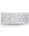Memoire 18k White Gold Paramount Four Row Diamond Band
