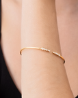 Memoire 18k Yellow Gold Identity Diamond Cuff Bracelet