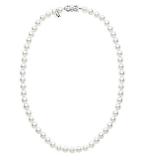 Mikimoto 18k White Gold Akoya Pearl 22" Necklace