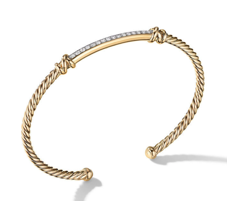 David Yurman 3mm Petite Helena Cblspria Stn Brac Di 18k