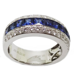 Brown & Co. 18k White Gold Sapphire And Diamond Ring