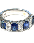 BROWN & CO. 18K WHITE GOLD Sapphire and Diamond RING