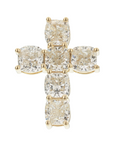Brown & Co. 18k Yellow Gold 3.06ct Cushion Cut Diamond Cross Pendant Necklace