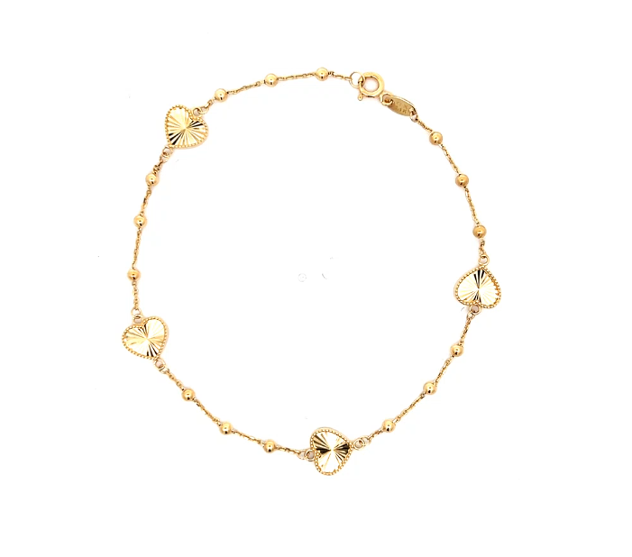 Brown & Co. 14k Yellow Gold Heart Anklet