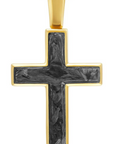 David Yurman Cross Amulet In 18k Yellow Gold With Forged Carbon, 24mm