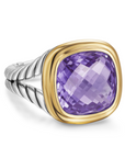 David Yurman Albion Ring In Sterling Silver With 18k Yellow Gold And Amethyst, 11mm