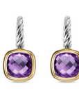 David Yurman Albion Drop Earrings In Sterling Silver With 18k Yellow Gold And Amethyst, 10mm