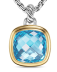 David Yurman Albion® Pendant In Sterling Silver With 18k Yellow Gold And Blue Topaz, 15mm
