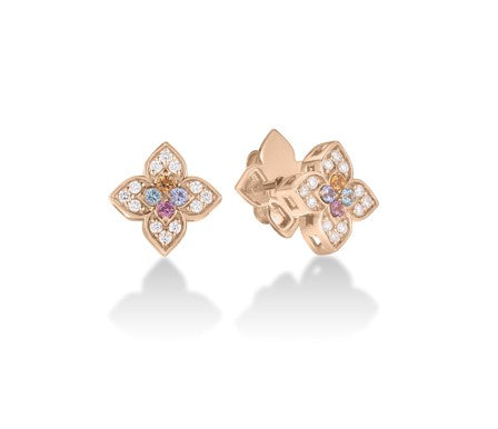 Roberto Coin 18k Rose Gold Diamond Flower Stud Earrings