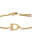 David Yurman Petite Pave Initial Chain Bracelet In 18k Yellow Gold With Diamond D