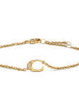 David Yurman Petite Pave Initial Chain Bracelet In 18k Yellow Gold With Diamond C