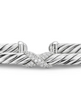 David Yurman Cable Flex X Station Bracelet In Sterling Silver With Diamonds, 4mm