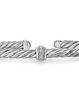David Yurman Cable Flex Station Bracelet In Sterling Silver With Diamonds, 4mm
