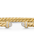 David Yurman Cablespira® flex Bracelet In 18k Yellow Gold With Diamonds, 4mm