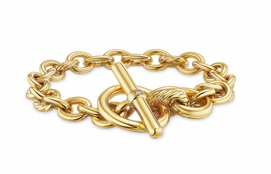 David Yurman Mercer® Toggle Chain Bracelet In 18k Yellow Gold With Diamonds, 8mm
