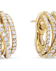 David Yurman Pavé Crossover Shrimp Earrings In 18k Yellow Gold With Diamonds, 19.6mm