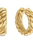 David Yurman Sculpted Cable Hoop Earrings In 18k Yellow Gold, 18.6mm