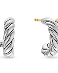 David Yurman Mercer Double Hoop Huggie Earrings In Sterling Silver With 18k Yellow Gold, 13.5mm