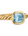 David Yurman Mercer® Stone Ring In 18k Yellow Gold With Sky Blue Topaz, 7mm