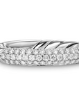 David Yurman Mercer® Pavé Band Ring In Sterling Silver With Diamonds, 3.7mm