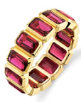 Norman Silverman 18k Yellow Gold Bezel Set Ruby Eternity Band