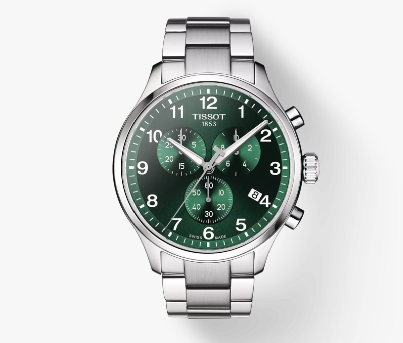 Tissot Chrono Xl 45mm Quartz Watch With Green Dial – Brown