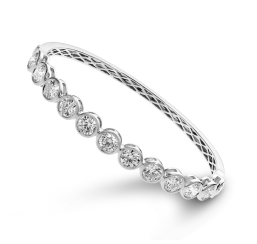 Brown & Co. 18k White Gold 6.05ctw Round Diamond Bangle