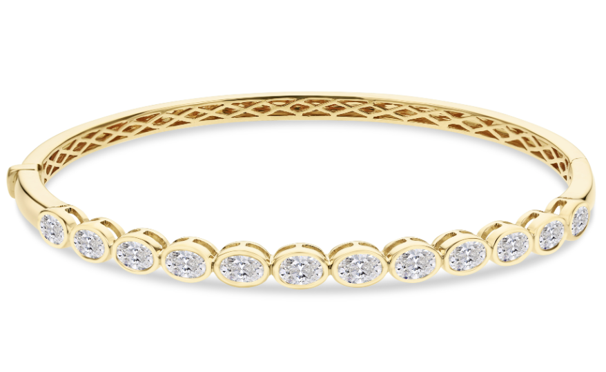 Brown & Co. 18k Yellow Gold Oval Diamond Bangle