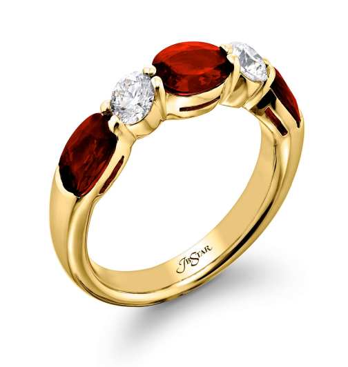 Jb Star 18k Yellow Gold, Ruby, & Diamond Band