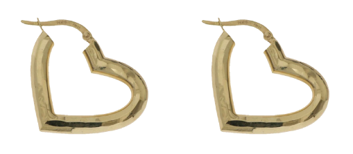 Brown & Co. 14k Yellow Gold Heart Hoop Earrings